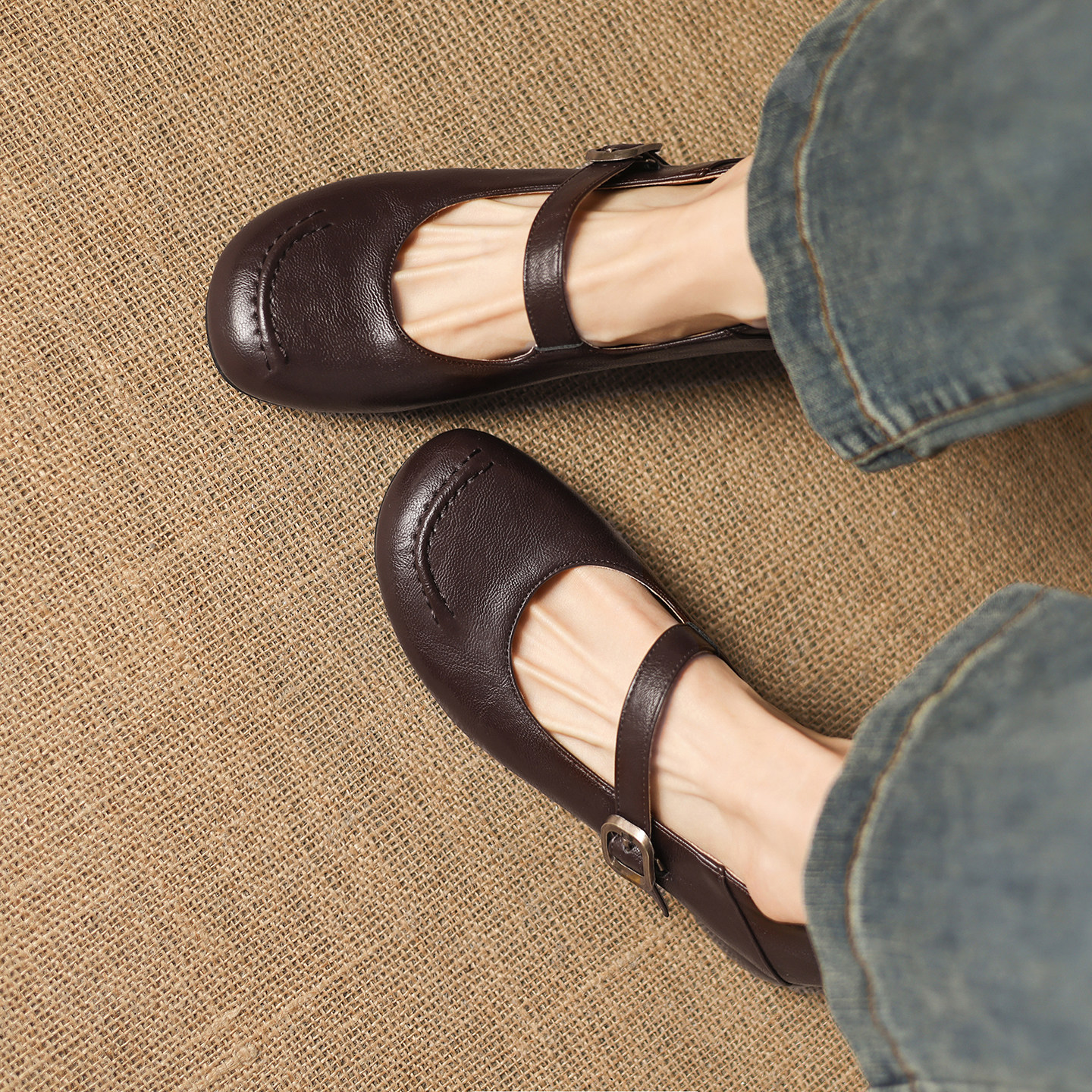 ladyblack复古玛丽珍鞋女粗中跟一字带扣浅口软底单鞋大小码41-43,女鞋,玛丽珍鞋,淘宝优惠券,粉丝福利购,淘宝优惠卷