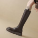 ladyblack厚底中跟显瘦高筒骑士靴女秋冬后拉链32大小码 长靴41