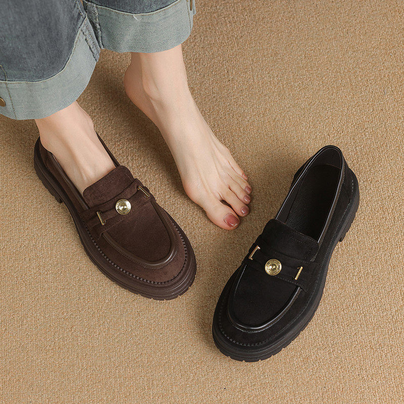 ladyblack大码41-43厚底中跟显瘦一脚蹬懒人乐福鞋女磨砂深口单鞋,女鞋,乐福鞋（豆豆鞋）,淘宝优惠券,粉丝福利购,淘宝优惠卷