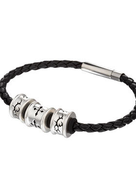 男生简约高级纯银转运珠手绳手链