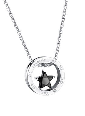 情侣项链镶钻星星短款吊坠锁骨链