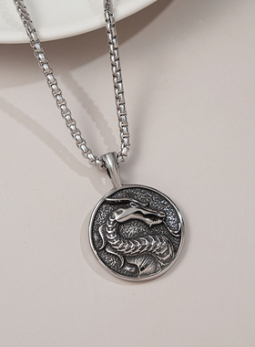 新款项链复古生肖龙吊坠钛钢配饰