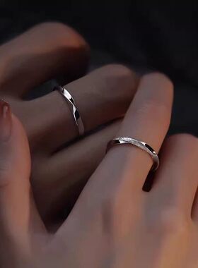 莫比乌斯环S纯银对戒轻奢