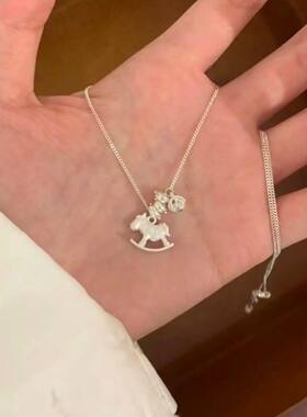 s纯银马上有钱碎银吊坠项