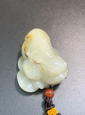 和田玉籽料金蟾把件