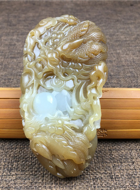 龙行天下山料手把件新疆和田玉