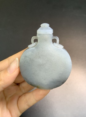 和田玉青花鼻烟壶把件