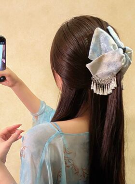 梦回莲花楼 民族风刺绣流苏抓夹后脑勺高级感盘发夹原创发饰女