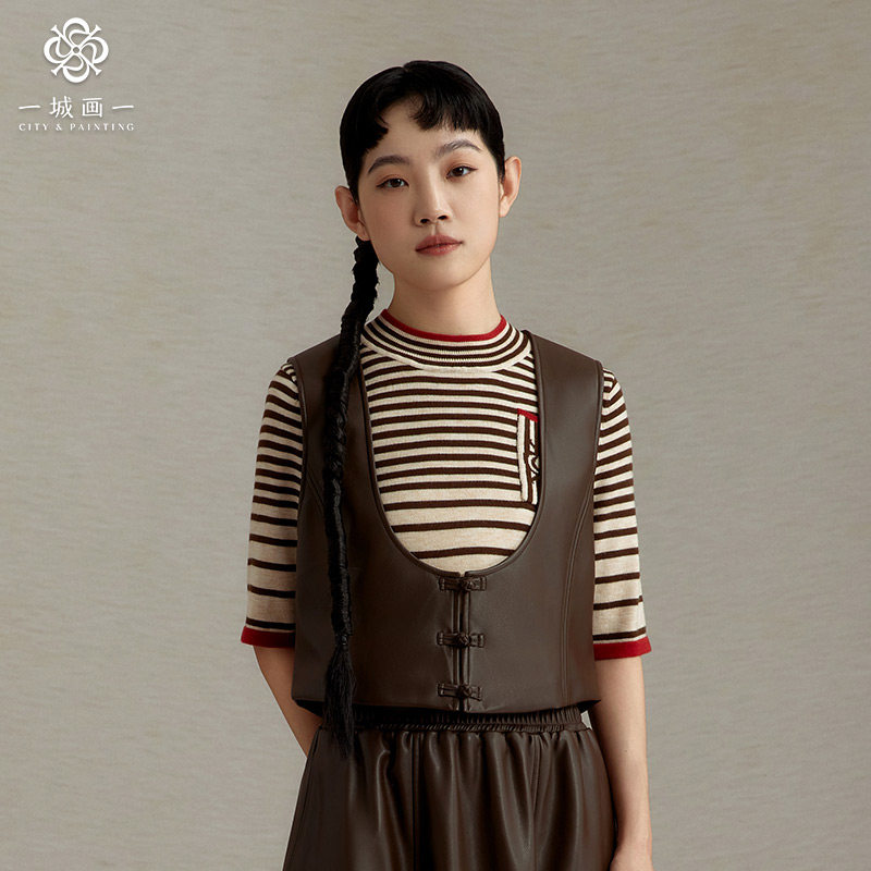 一城画一新款短款休闲个性小马夹盘扣机车皮马甲百搭款,女装/女士精品,马夹,淘宝优惠券,粉丝福利购,淘宝优惠卷