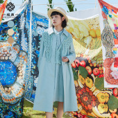 中款 气质显瘦百搭文艺休闲长袖 风衣女14111E028 时尚 一城画一秋季