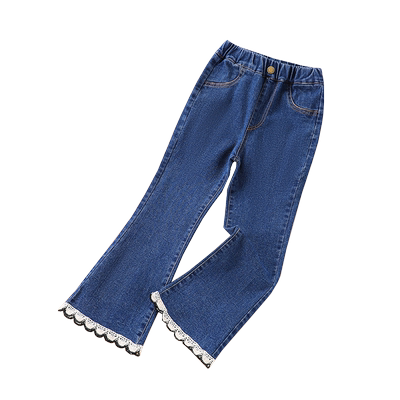 女童裤子加绒款牛仔裤2025年新款