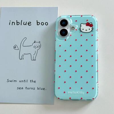 红波点小kt头适用苹果17promax大孔手机壳iPhone17pro双层16/15/14/13pro可爱卡通vivo华为P70小米17oppo女款