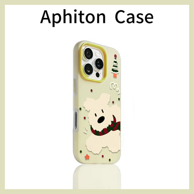 圣诞围巾白狗适用苹果17promax果冻肤感二合一手机壳iPhone16/15/14/13pro可爱卡通vivo华为P70小米17oppo潮