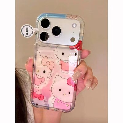 粉色kt猫适用苹果17/16promax手机壳高级感iPhone15/14/13/12全包防摔11华为P70vivo小米17oppoAIR硅胶软壳潮