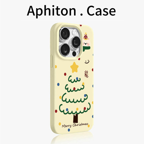 狗狗圣诞树适用苹果17promax大孔手机壳iPhone17/16/15/14/13/12/11磨砂肤感AIR华为P70vivo小米17oppo保护套
