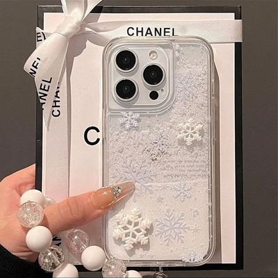 秋冬新款雪花流沙适用苹果17promax手机壳iPhone17AIR/16/15/14/13pro全包透明vivo华为P70小米15oppo女款套