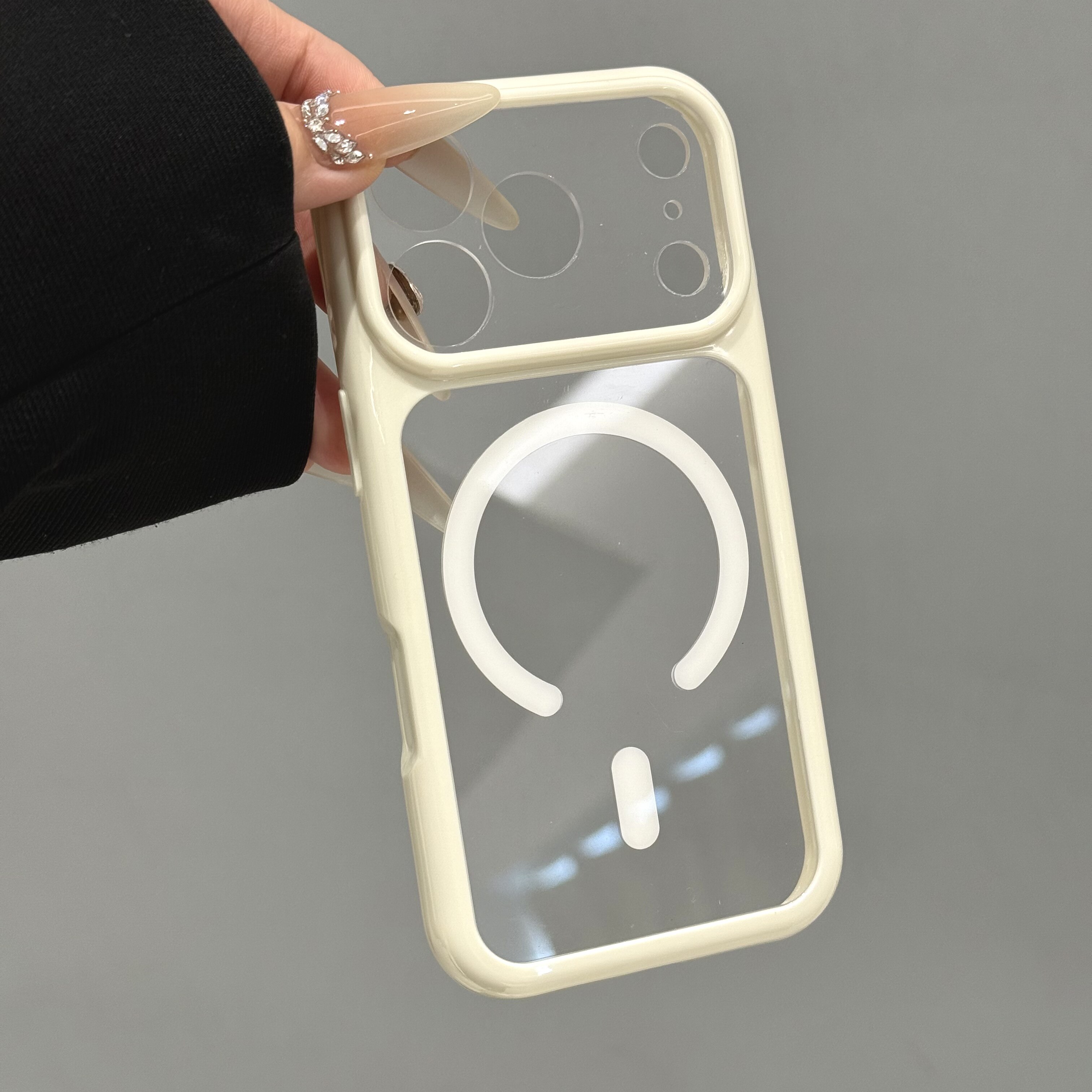 简洁白色大视窗适用苹果16秒变17promax星空磁吸手机壳iPhone17男女15Pro简约14/13全包防摔壳12个性11保护套