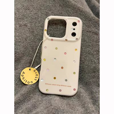 彩色小点点适用苹果17promax冰川手机壳iPhone16/15小众创意14/13pro多巴胺AIR华为P70vivo小米15oppo女款套