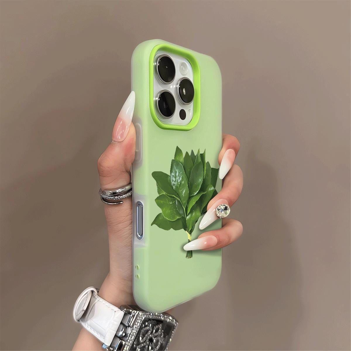 清新柚子叶适用苹果17promax肤感果冻二合一17/16/15/14plus磨砂防摔iPhoneAIR/16/15/14/13/12/11简约手机壳