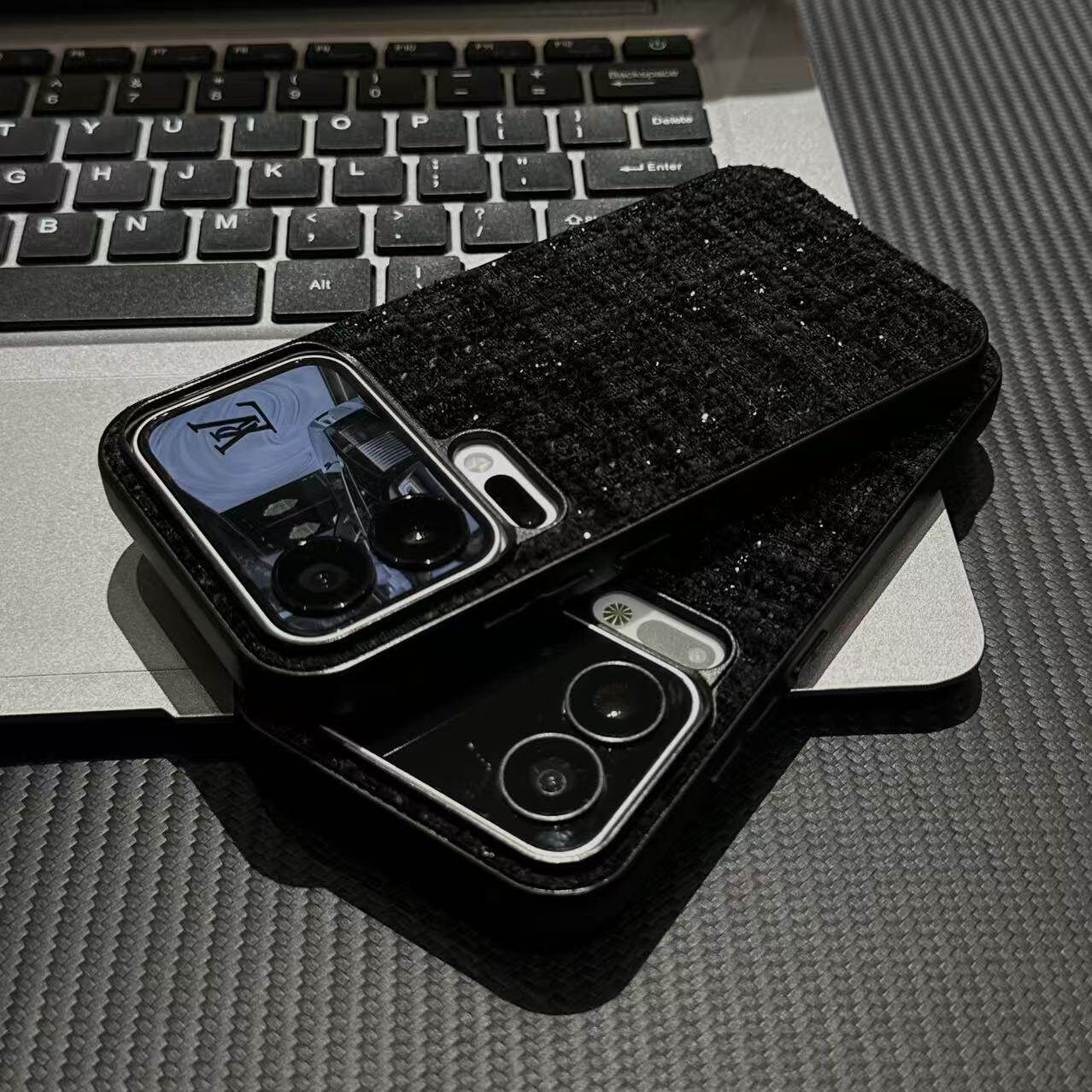 小香风细闪适用苹果17promax手机壳高级感iPhoneAIR小众创意16/15/14/13pro全包防摔vivo华为P80小米15oppo套