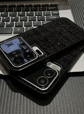 小香风细闪适用苹果17promax手机壳高级感iPhoneAIR小众创意16/15/14/13pro全包防摔vivo华为P80小米15oppo套