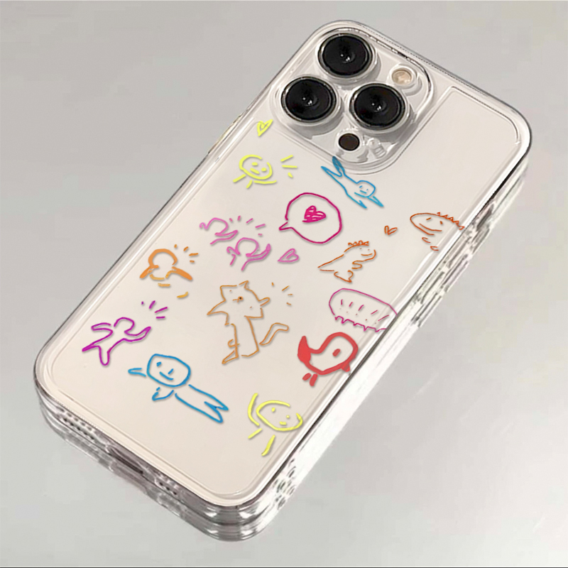 阿信手绘适用苹果16promax太空手机壳透明iPhone15/14/13/12/11个性创意xs/xr华为P70vivo小米15PROoppo新款
