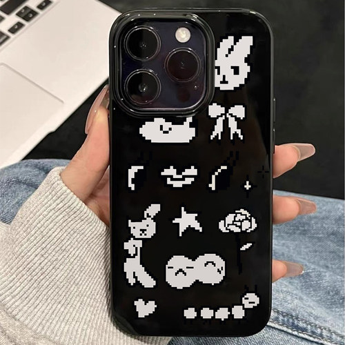 卡通像素图案适用iPhone16pro苹果16promax果冻手机壳15/14pro全包13/12/11华为P70vivo小米15oppo新款xr软套