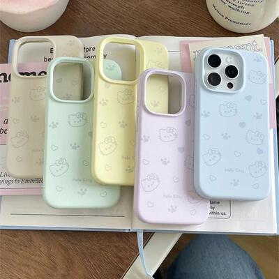 爱心爪子kt猫适用苹果16promax糯米手机壳iPhone16/15/14pro肤感磨砂16/15/14plus硅胶13pro仙女12防摔11软套