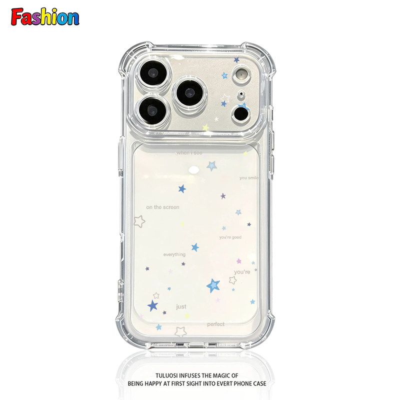 满屏小彩星适用苹果17promax四角防摔气囊手机壳iPhone16/15/14Pro适用vivo适用华为P70适用小米17适用oppo
