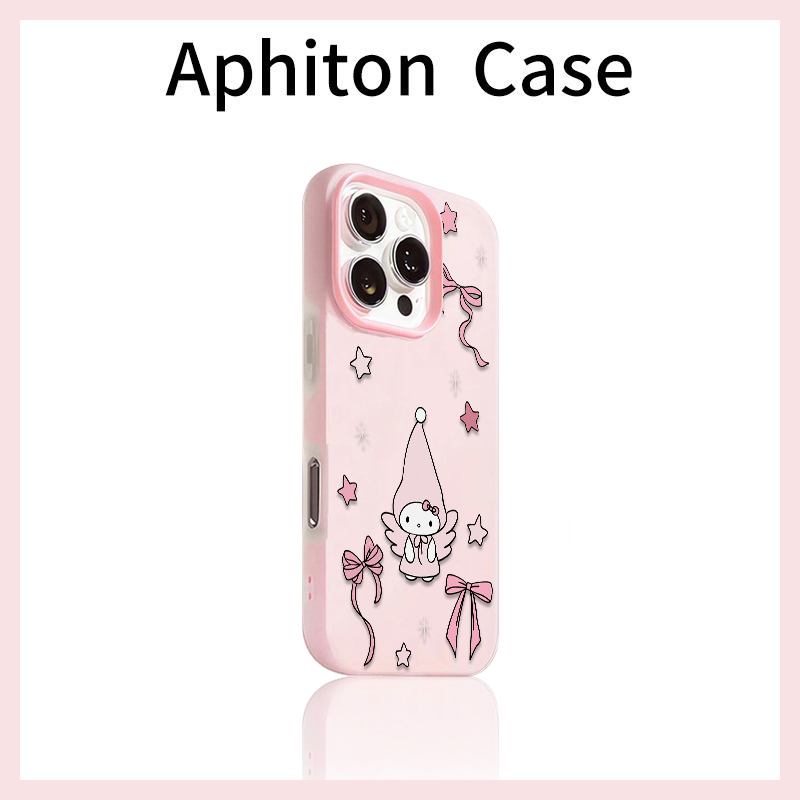 星星粉结长帽kt猫适用苹果17promax果冻二合一手机壳16plus磨砂肤感iPhone17pro新款16/15/14/13/12/11女款套