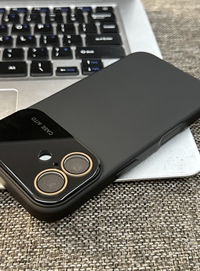 黑色大视窗液态AI按键适用苹果17promax手机壳iPhoneAIR新款12/13/14/15/16promax简约风17pro全包防摔保护套