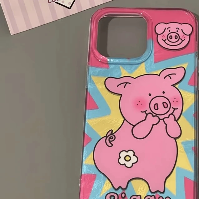 捂嘴玛莎猪适用苹果16promax冰川手机壳iPhone15新款14/13pro卡通新款12/11华为P70vivo小米15PROoppo保护套