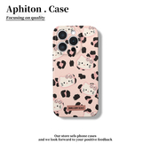 14plus个性 粉色豹纹kt猫适用iPhone16pro苹果17promax菲林手机壳16 潮13pro华为P70vivo小米15oppo保护套