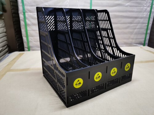 供应防静电文件盘三隔文件栏ESD文件架资料架防静电文件框含税运