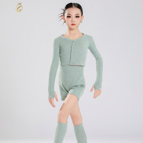 弥曼星际儿童拉丁舞训练服短裤装