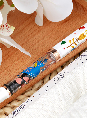 官方旗舰店twsbi三文堂ECO马年限定钢笔白色玫瑰金活塞吸墨男女士商务办公书法笔手绘图案大漆午马礼物新年