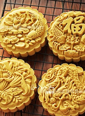 大号月饼模具龙年福字锦鲤龙凤糕点青团馒头红米粿模150g200g250g