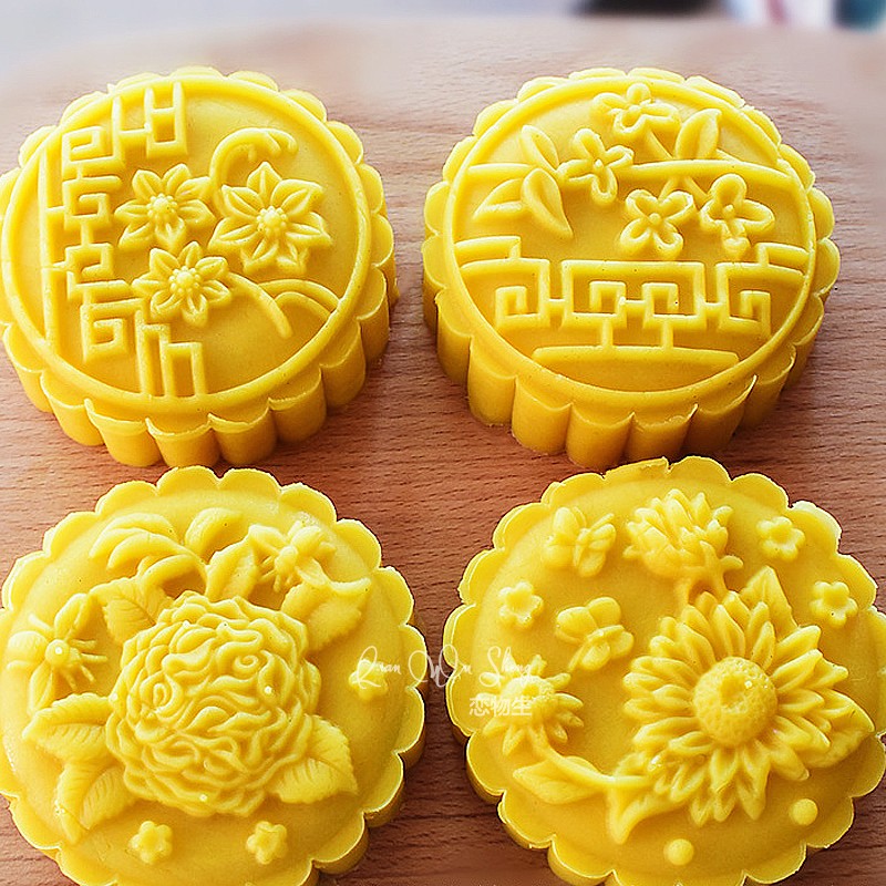 新品加厚月饼模具广式150克花簇