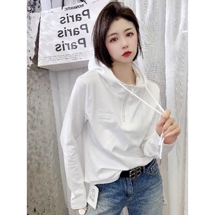 纯色连帽拉链长袖 女装 宽松长袖 卫衣上衣小衫 潮 欧货春季 打底衫 新款