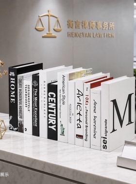 假书摆件装饰仿真英文书籍直播间背景民宿酒店大厅书柜茶台道具书