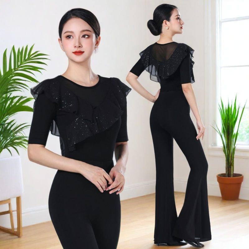 新款亮片走秀训练拉丁服装