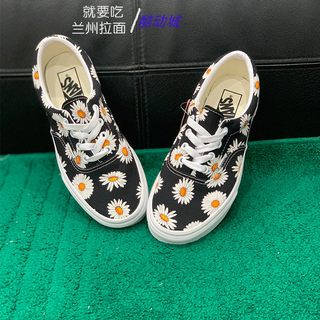 VANS女鞋新款小雏菊葵花黑色低帮ERA帆布鞋板鞋休闲鞋VN0A38FRTOZ