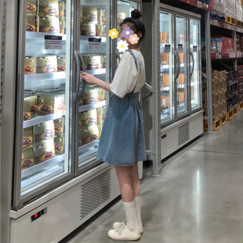 a字牛仔背带连衣裙子女ins复古