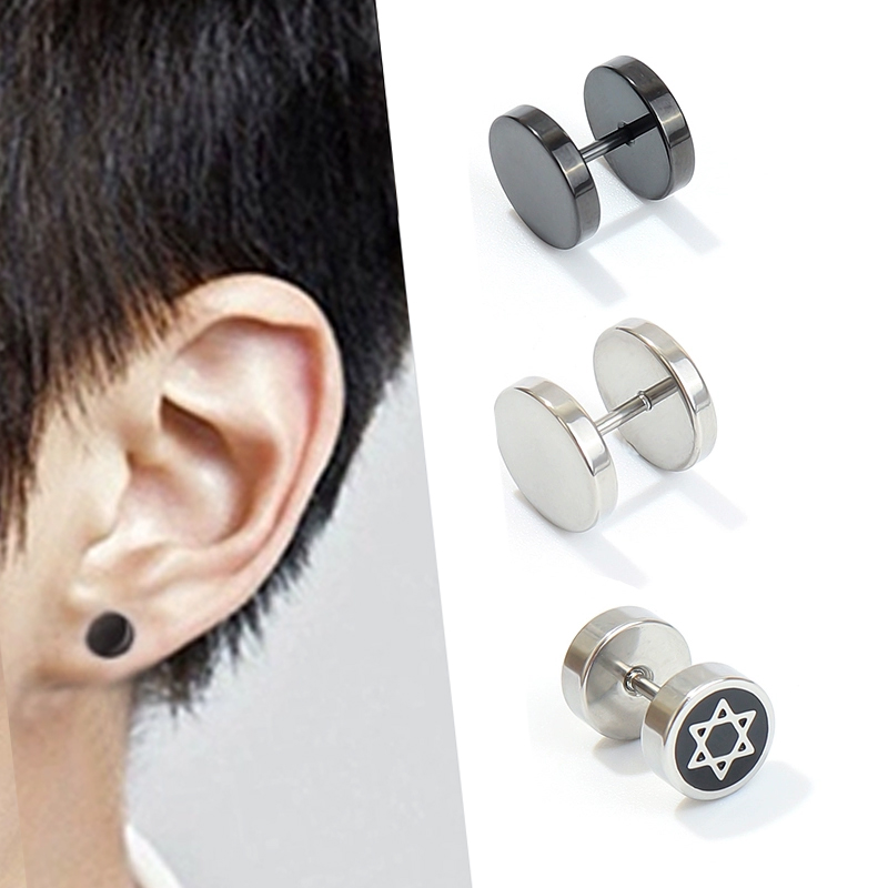 耳钉男钛钢韩版气质单只韩国个性潮男学生创意黑色耳扣女男士耳环