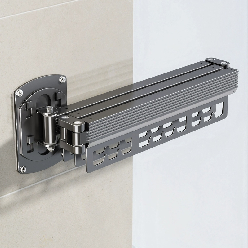 折叠晾衣架壁挂式阳台隐形伸缩晾衣杆家用挂衣架晒衣架神器免