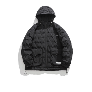 GxxH潮牌冬季大码男装个性连帽宽松休闲羽绒服加肥加厚面包服外套