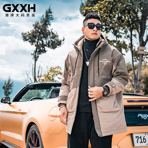 GXXH潮牌大码连帽羽绒服