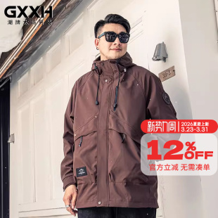 男装 百搭宽松夹亮点休闲工装 冬季 连帽外套男士 上衣克 新款 GxxH大码