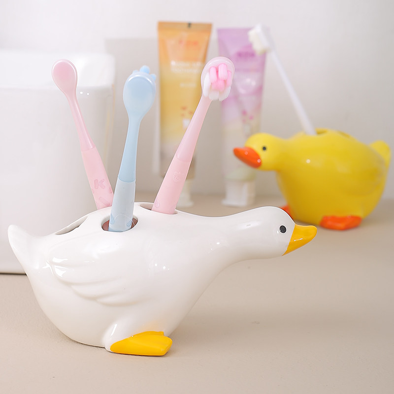 牙刷架可爱笔筒牙刷架免打孔牙刷架卡通小朋友牙刷架桌面插牙刷架