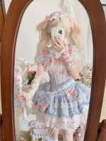 Ribbon sweetheart Lolita ballet-style sweet Lolita dress Pink cake dress cinched waist jsk princess dress thumbnail 8